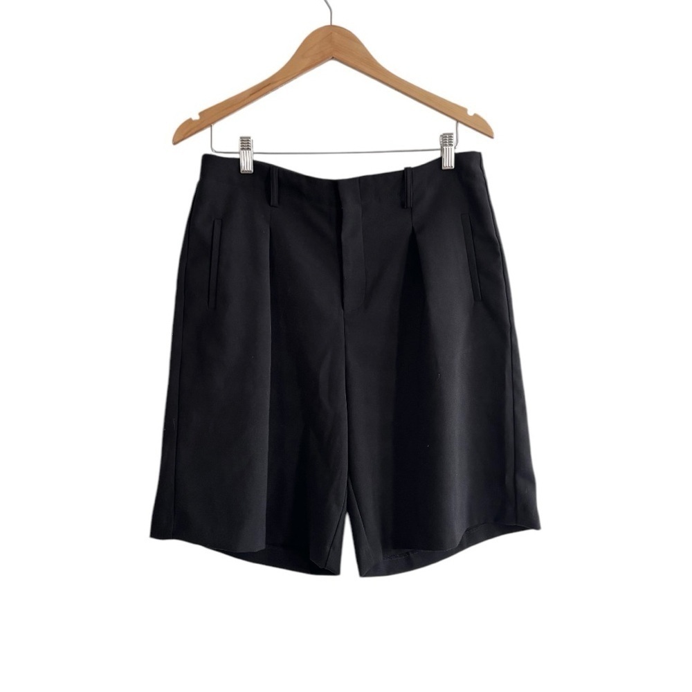 Gibson Latimer Long Pleated Tailored High Waist Dress Bermuda Shorts